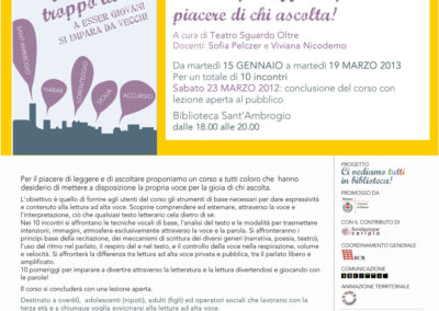 Ci vediamo tutti in biblioteca Teatro Sguardo Oltre